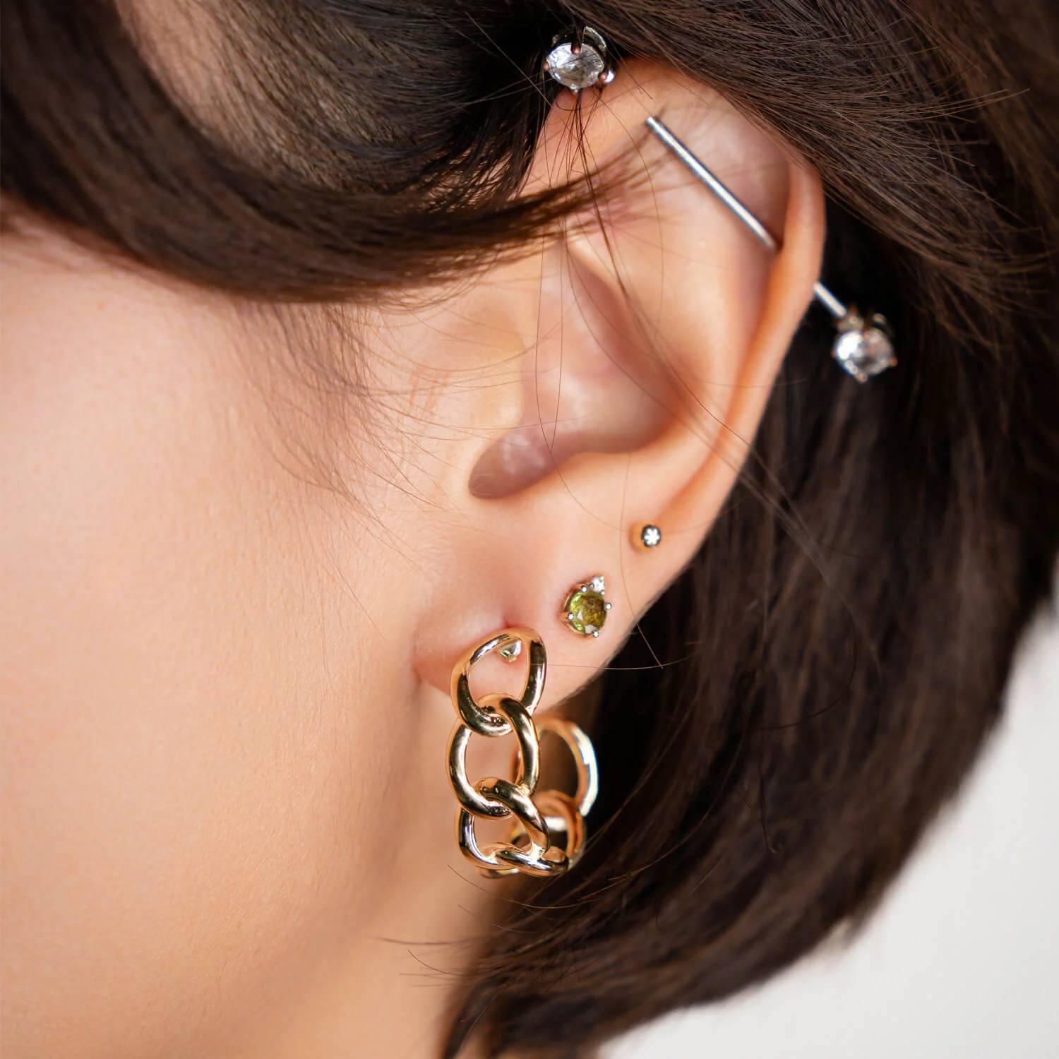 Gold & Honey - Women's Chunky Link Hoop Earrings