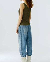Oui Knit Tank in green garden - women's tank top - alternate view
