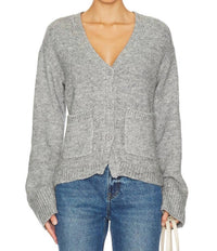 STEVE MADDEN Odelia Cardigan Sweater in heather grey - women's cardigan