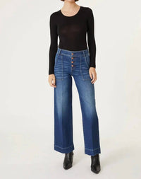Level99 - Camille Exposed Button Wide Leg Jeans