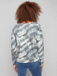 Charlie B - Printed V-neck Knit Top