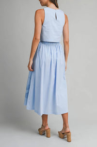Mable - Janie Embroidered Crop Top And Midi Skirt Set
