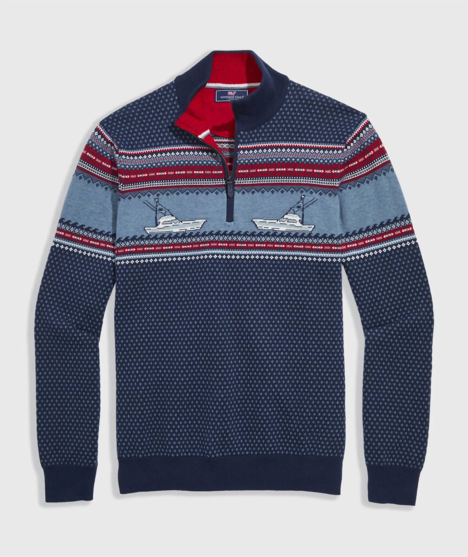 Vineyard Vines - Men's Fishing Fair Isle Quarter-zip Pullover