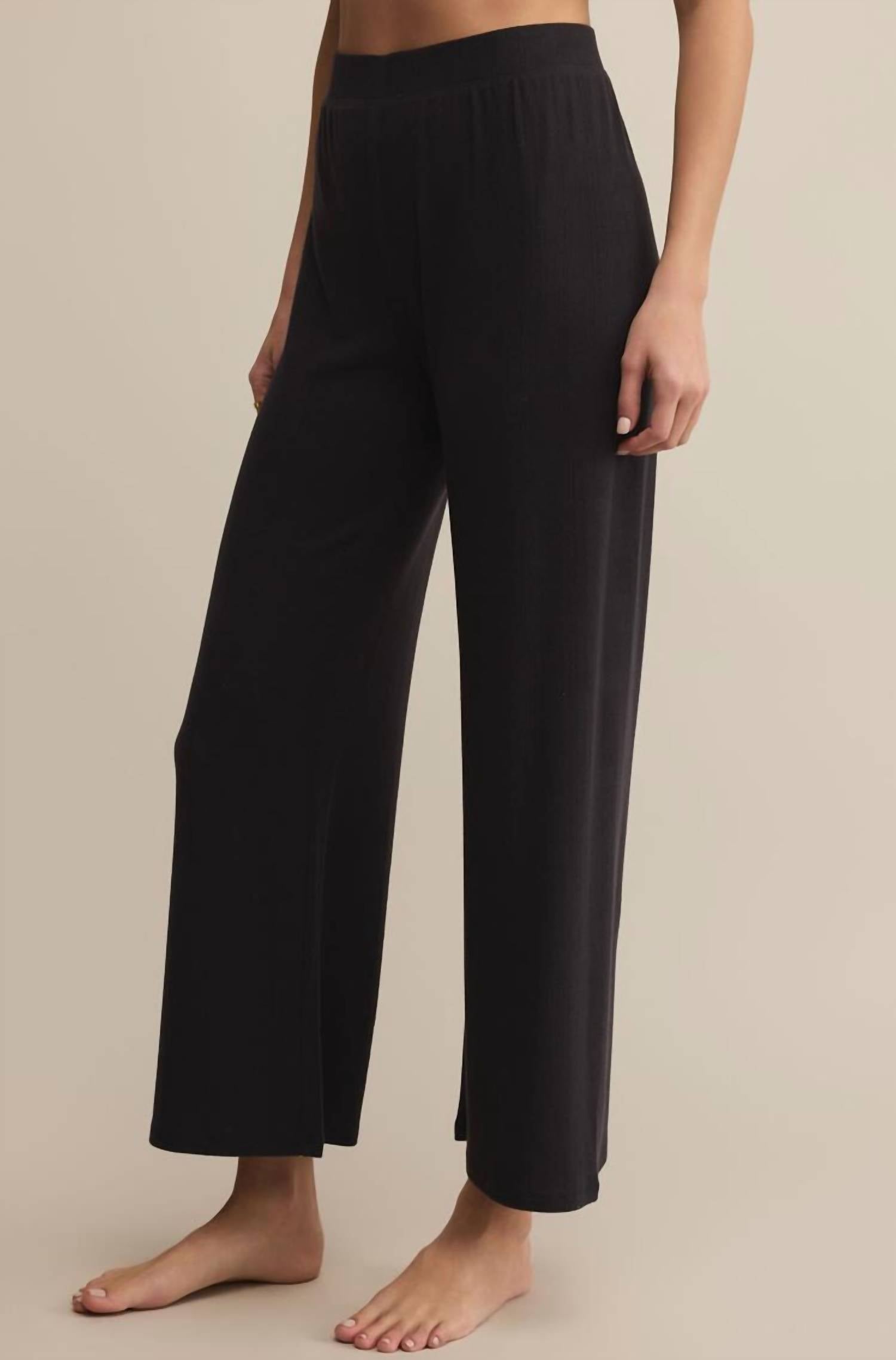 Z Supply Luxe Starry Eyed Pants in black sand - women's pants - alternate view