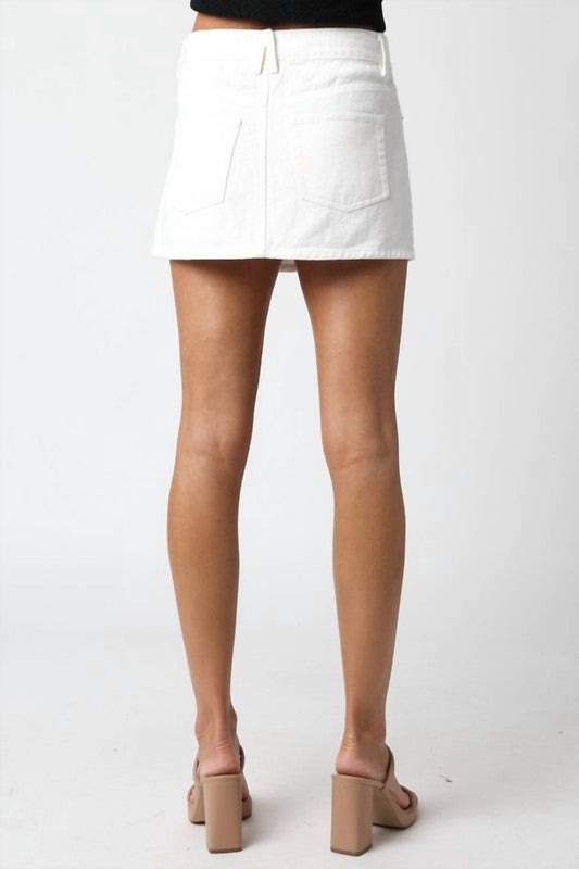 Olivaceous - Evie Mini Denim Skirt