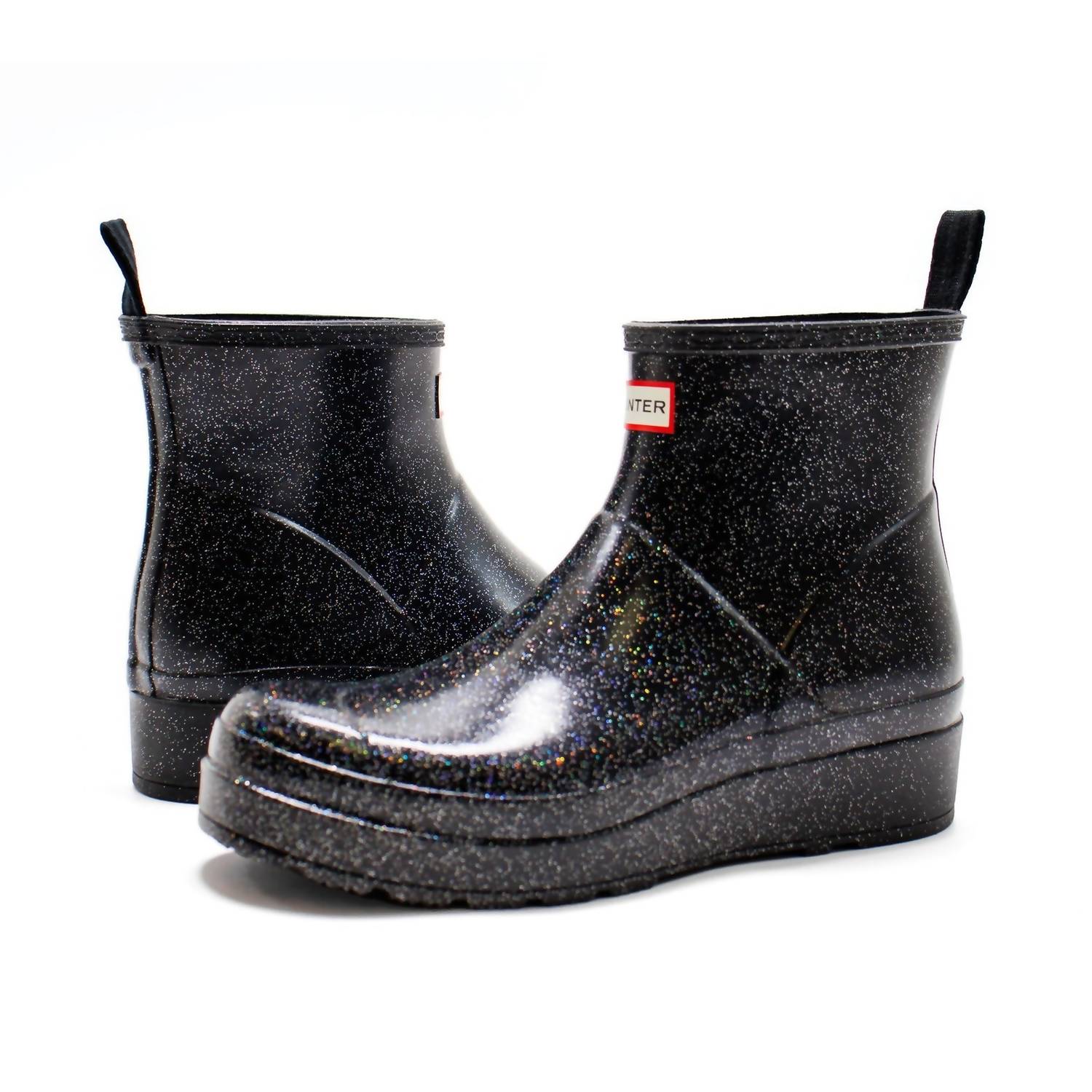 HUNTER Women's Play Starcloud Glitter Short Rain Boots in black - women's shoe - view 5