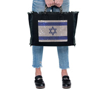 Hipchik - Women's Israel Flag Canvas Fringe Tote Bag