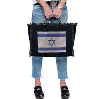 Hipchik - Women's Israel Flag Canvas Fringe Tote Bag