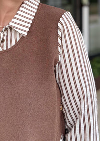 Fate Bound Together Long Sleeve Top in brown - women's blouse - view 4
