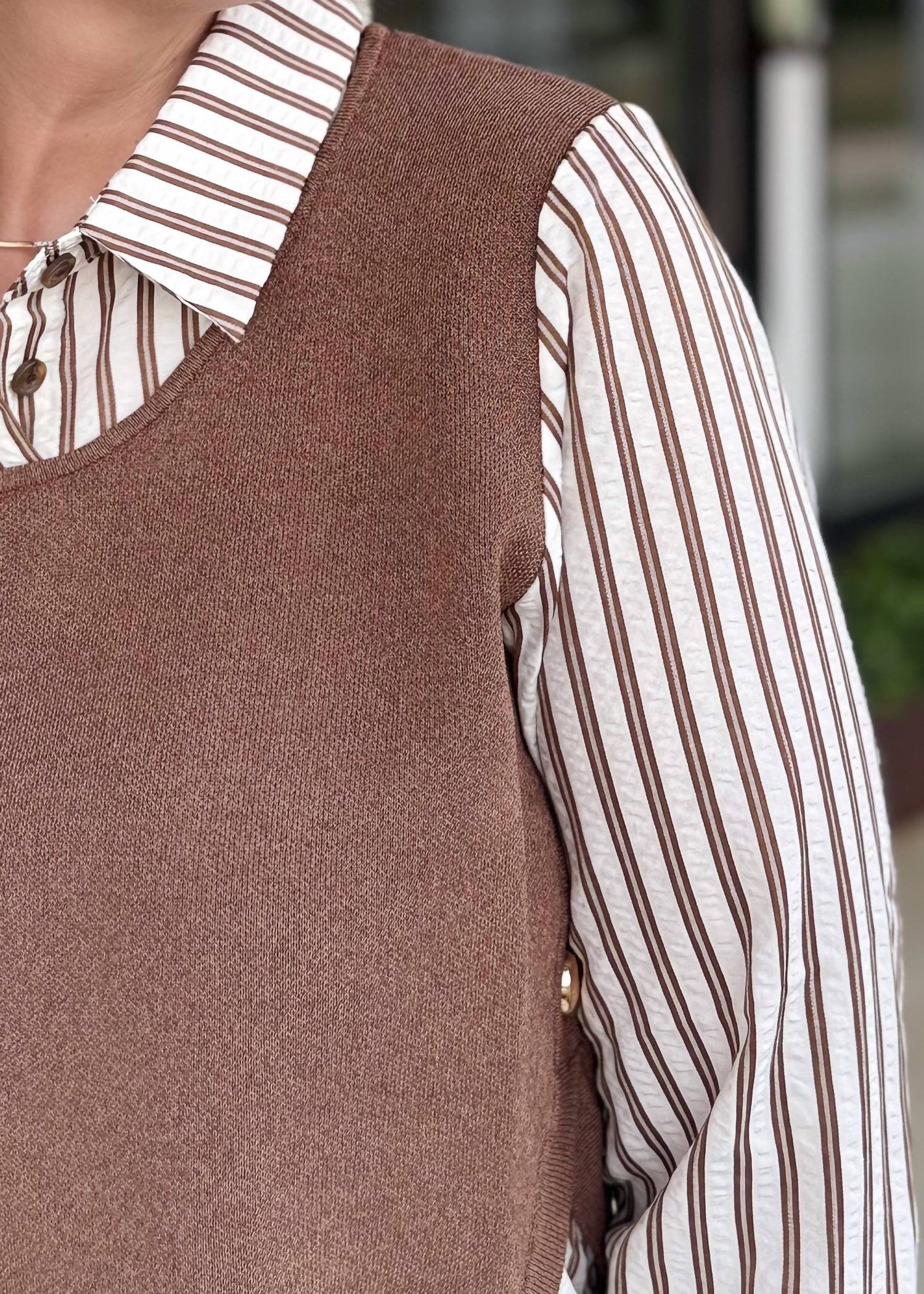 Fate Bound Together Long Sleeve Top in brown - women's blouse - view 4