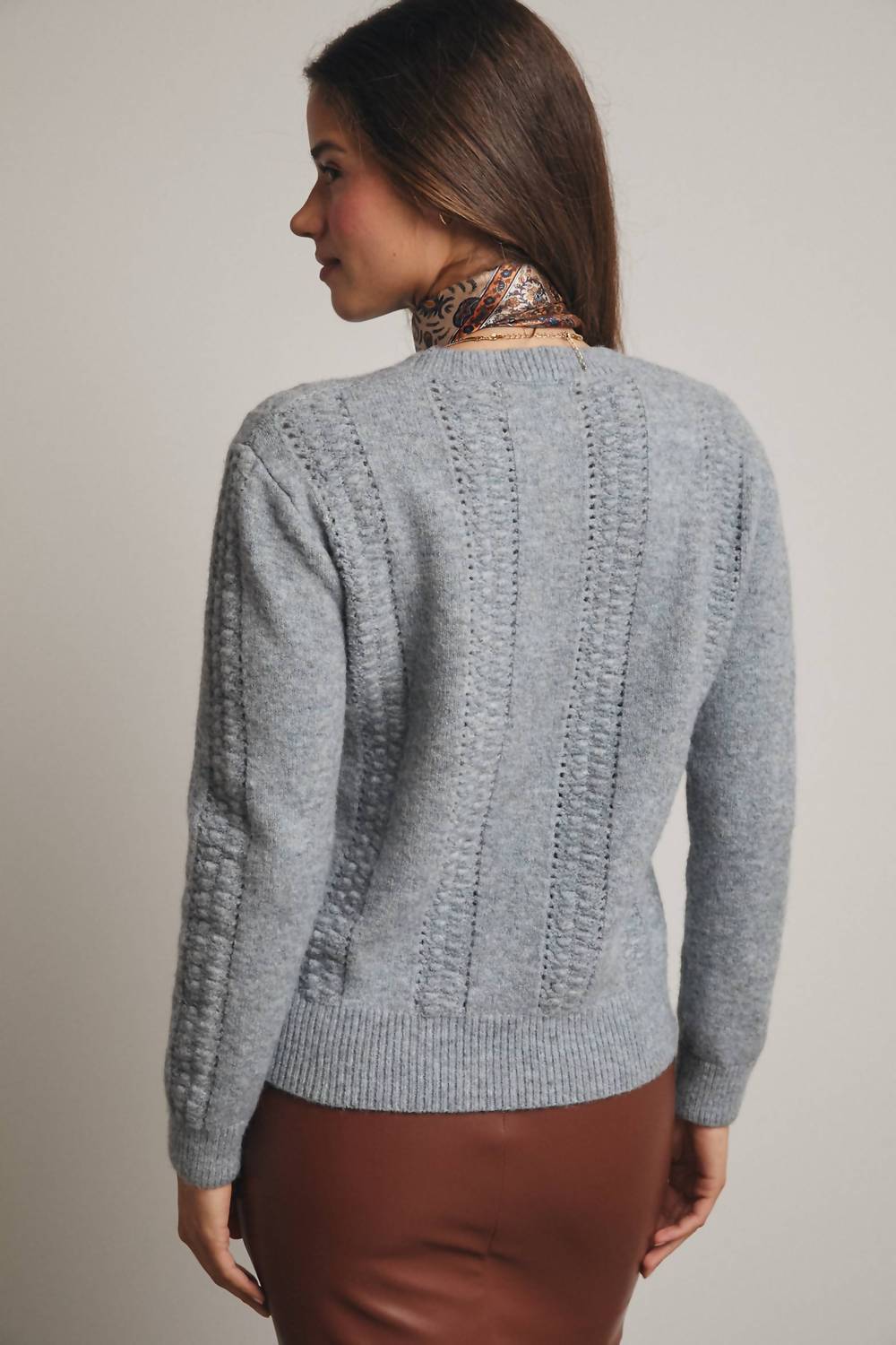 Forte - Textured Cable Stitch Pullover Sweater