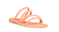 STEVE MADDEN Women's Skyler Strappy Slide Sandal in peach - women's sandal - detail view