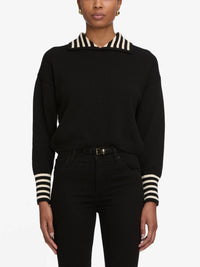 FRAME The Sailor Pullover in black - women's sweater
