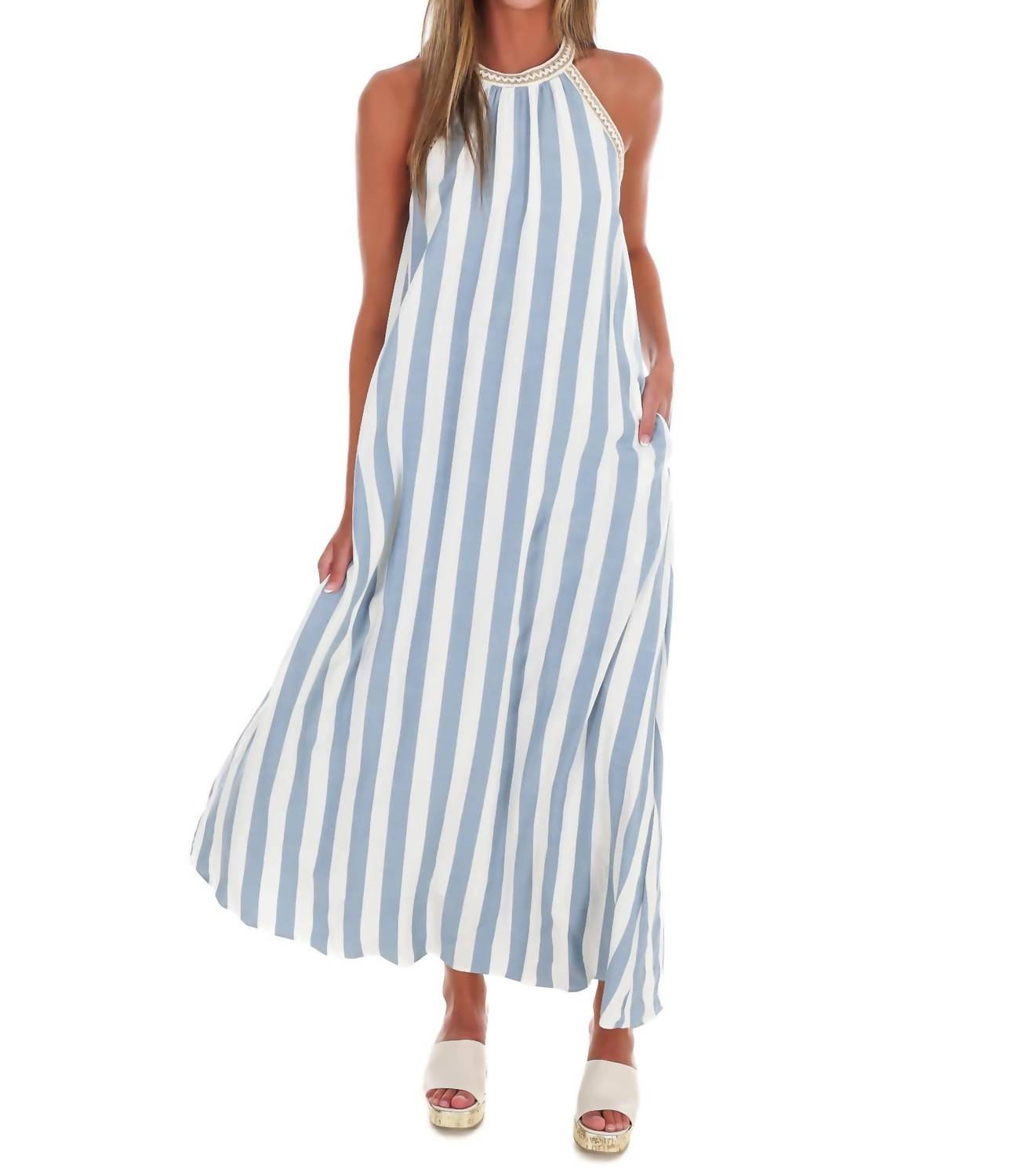 She + Sky - Women's By The Bay Halter Neck Maxi Dress