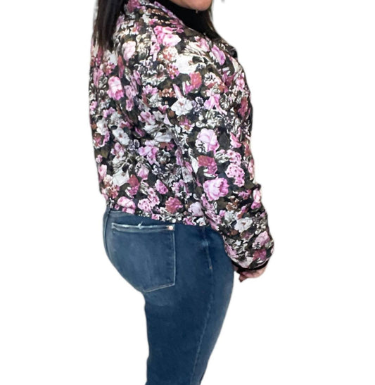 Saltwater Luxe - Quilted Floral Snap Front Bomber Jacket