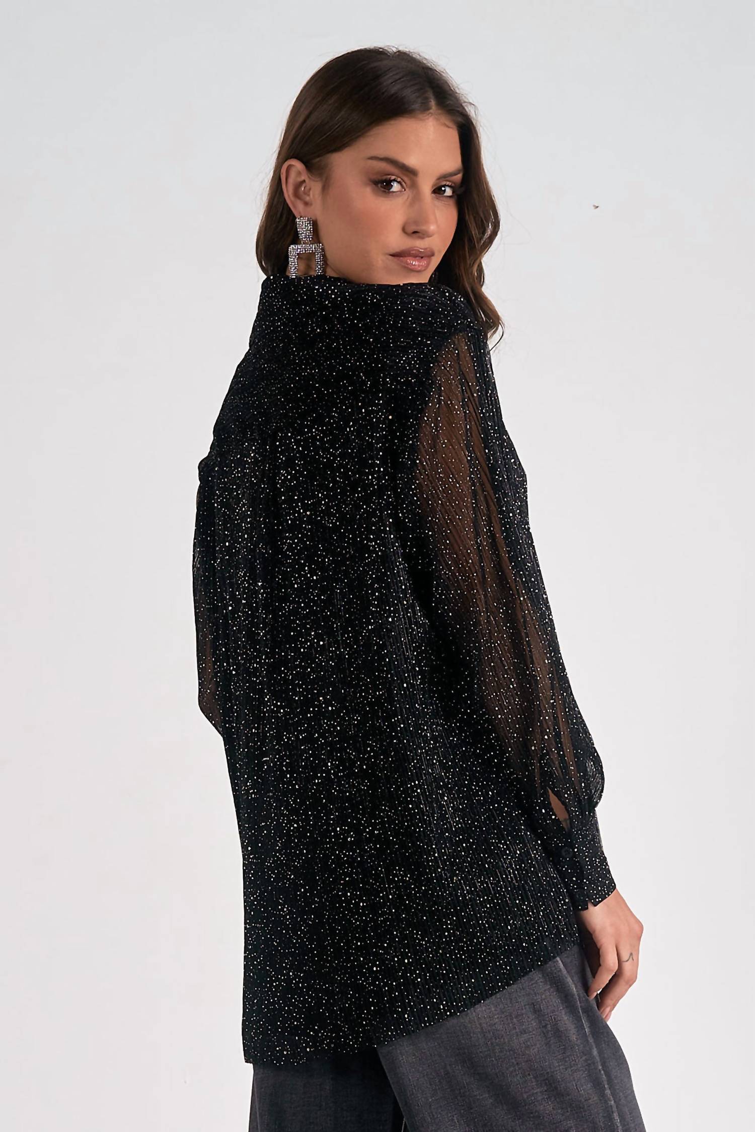Elan - Sparkle Long Sleeve Top