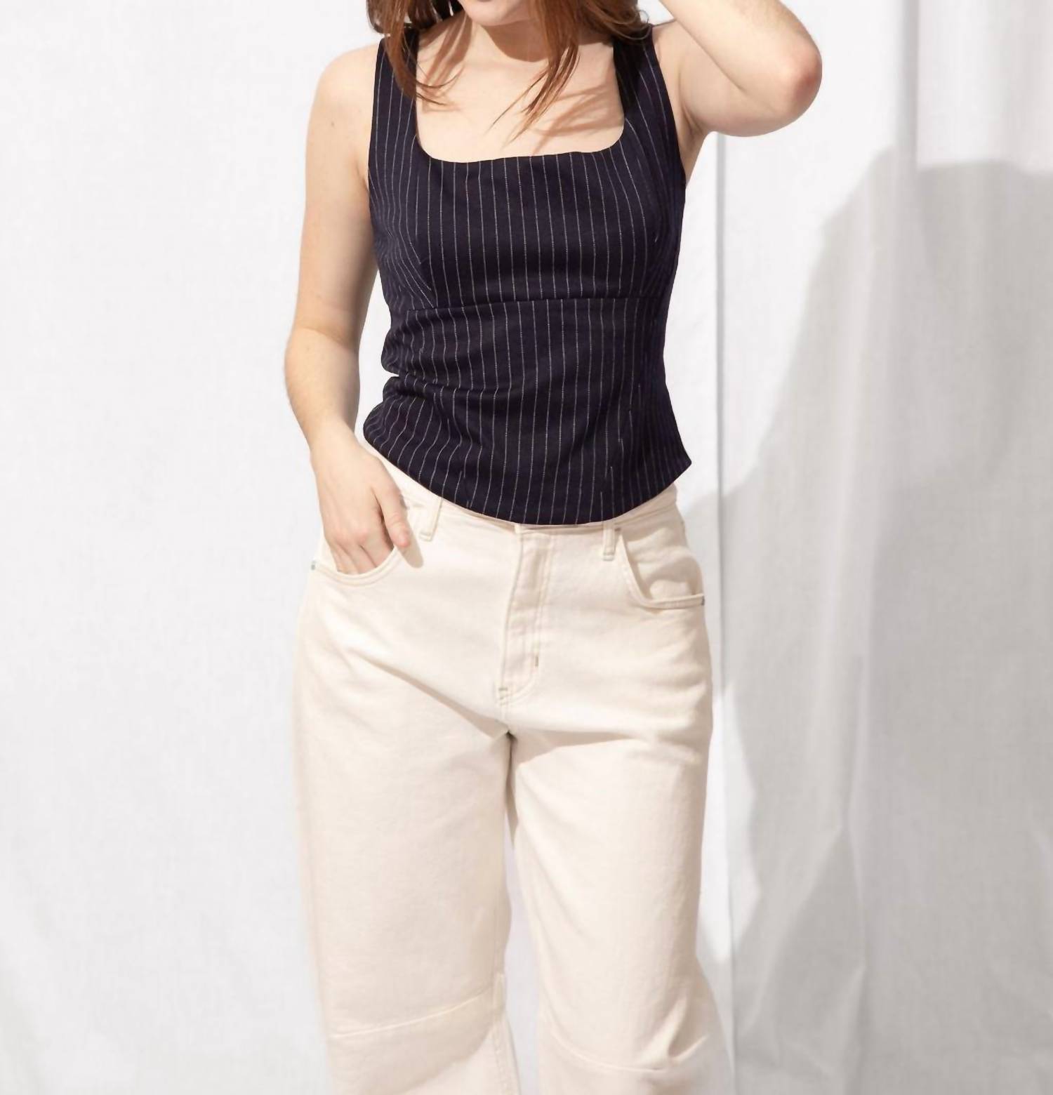 Skies Are Blue - Ella Pinstripe Top