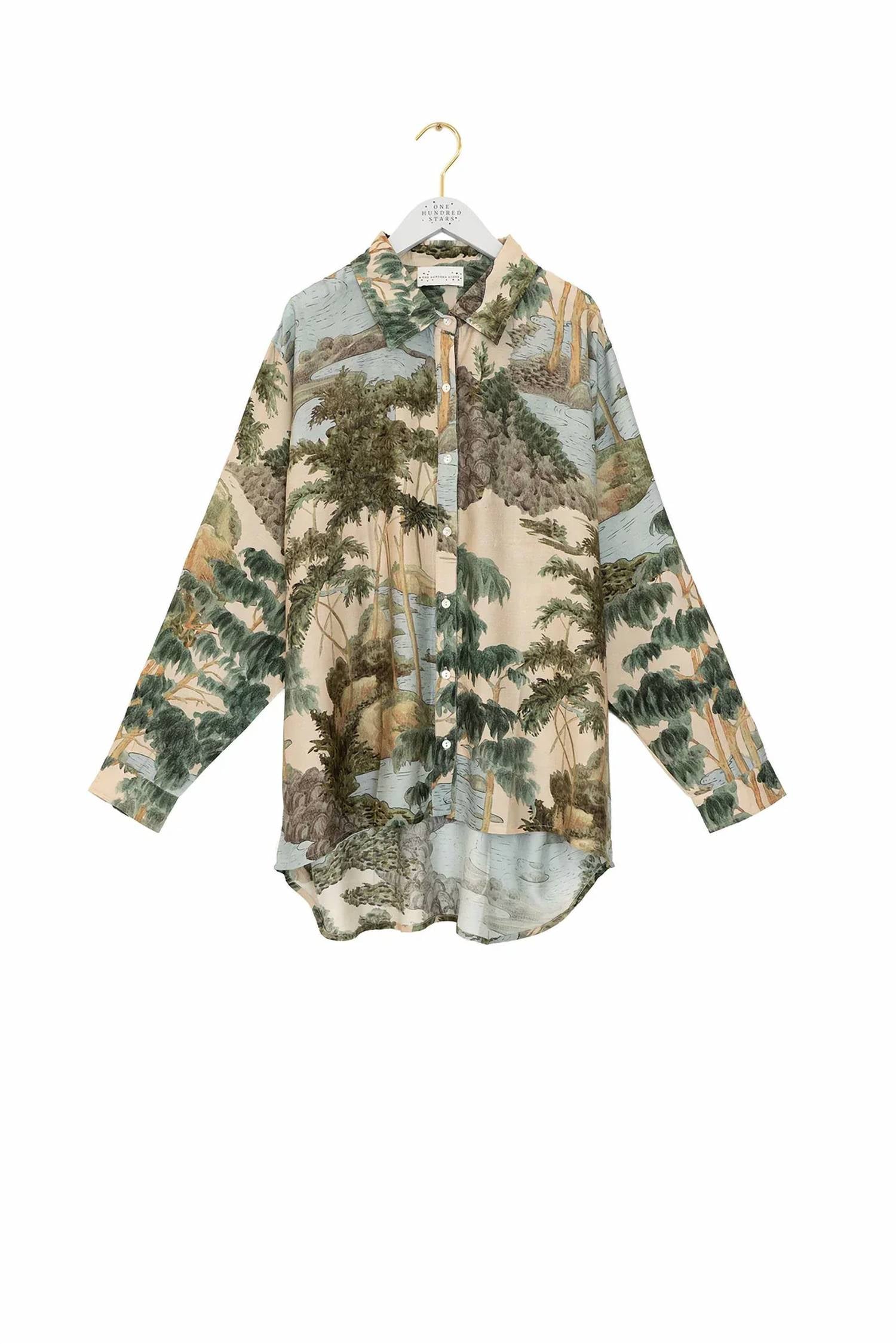 One Hundred Stars - Natural Oversized Shirt
