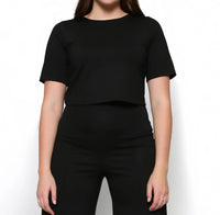 RIPLEY RADER Ponte Short Sleeve Top in black - women's shirt - view 5