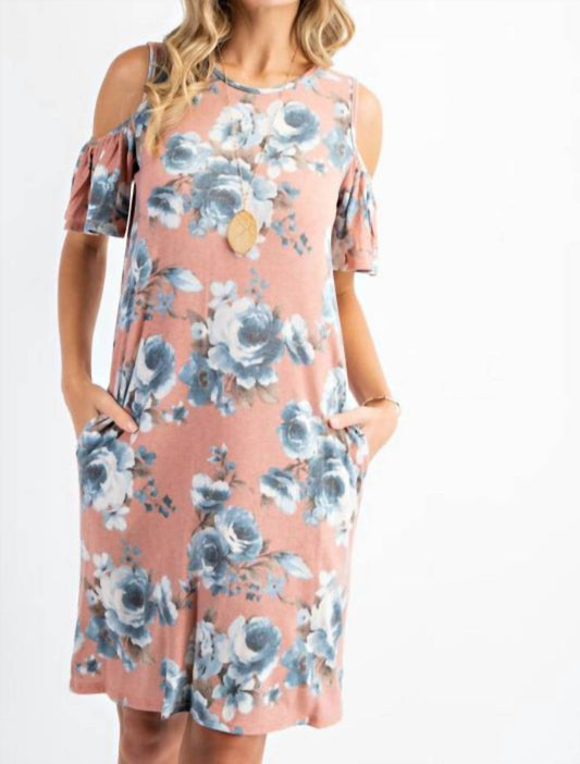 143 Story - Floral Cold Shoulder Fly Away Sleeve