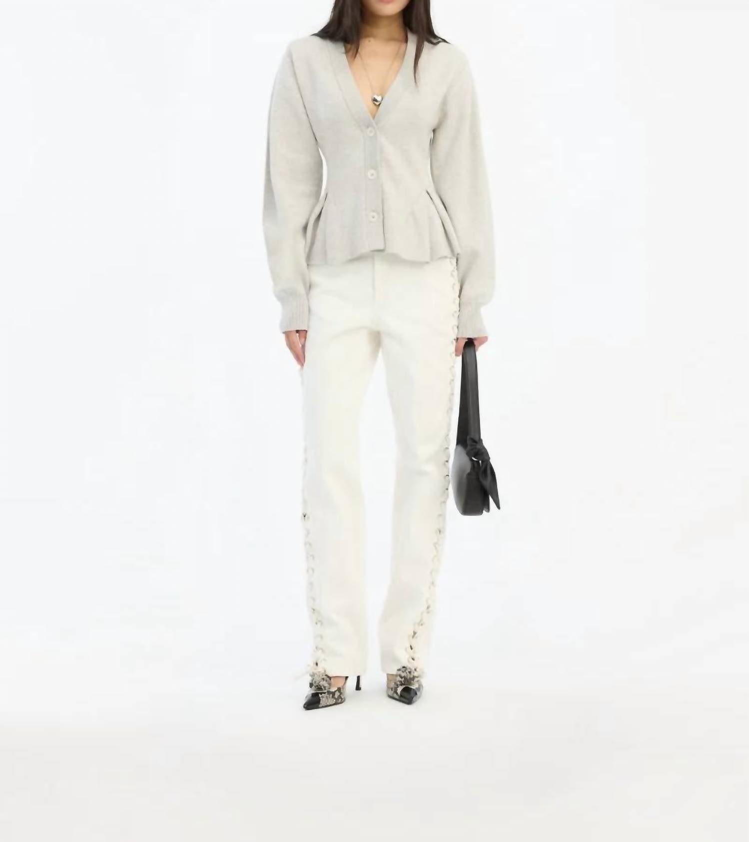 Rotate - Loose Fit Laced Jeans