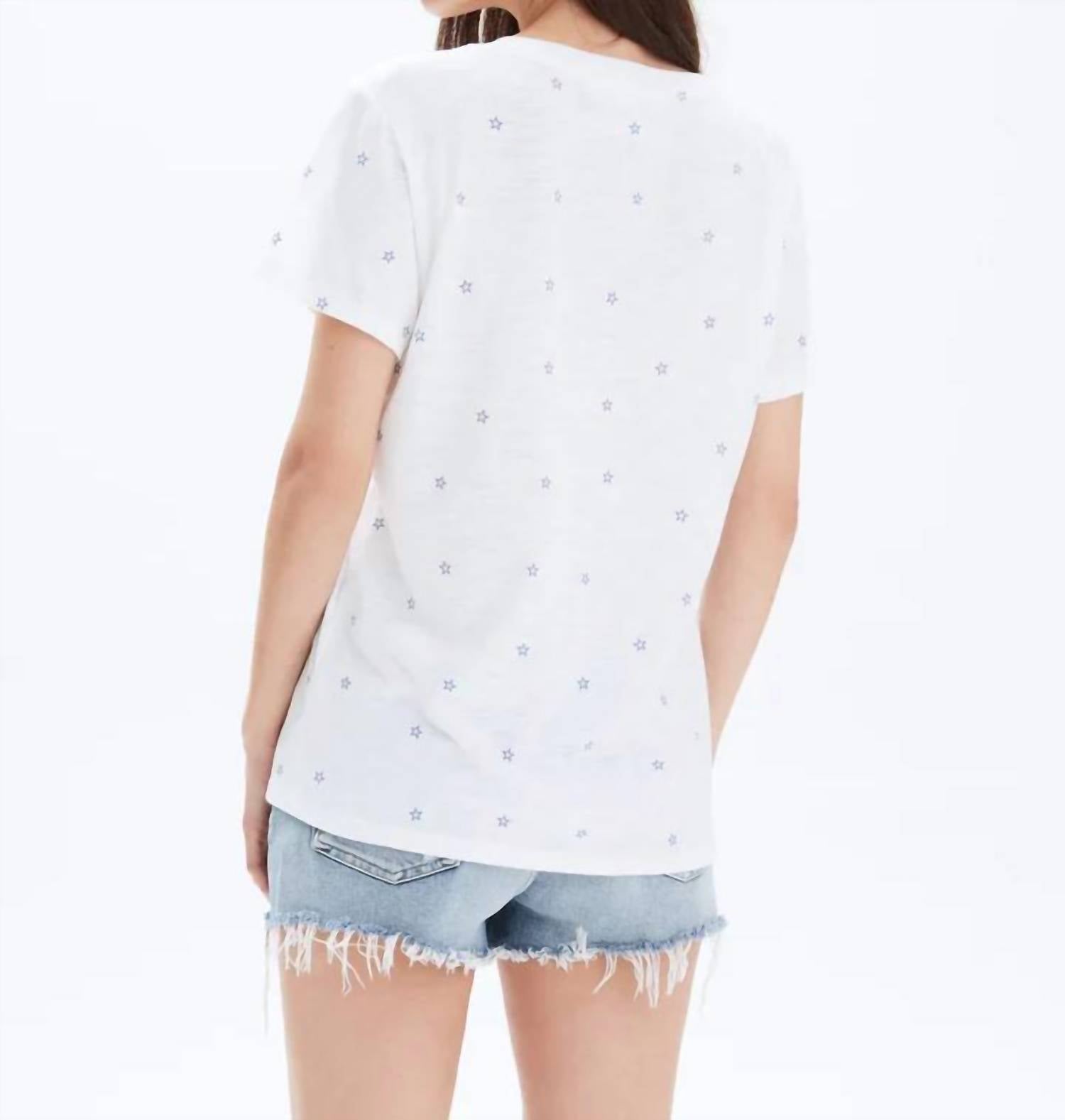 Chrldr - All Over Stars V-neck Wide T-shirt