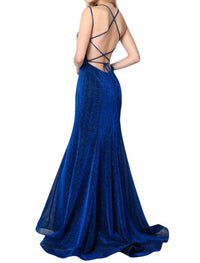 Juliet - Sleeveless Metallic Glitter Gown