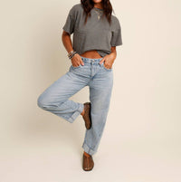 Pistola - Kacey Mid Rise Cuffed Boyfriend Denim