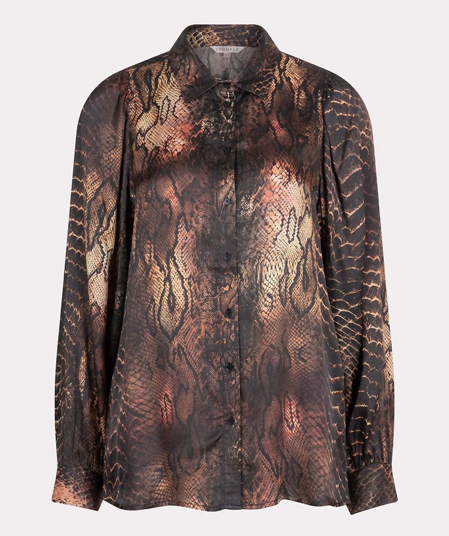 ESQUALO Basic Blouse in sneaky eve - women's blouse - alternate view