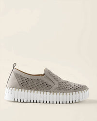 Ilse Jacobsen Women's Tulip 141 Platform Slip On Shoes in atmosphere - women's sneaker - detail view