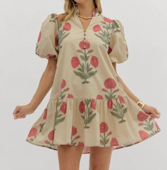 Entro - Mini Floral Dress With Ruffle Hem