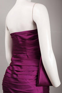 Monique Lhuillier - Women's Side Bow Pleated Strapless Dress