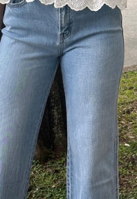 Vervet By Flying Monkey - Super High Rise Cuffed Baggy Straight Jeans