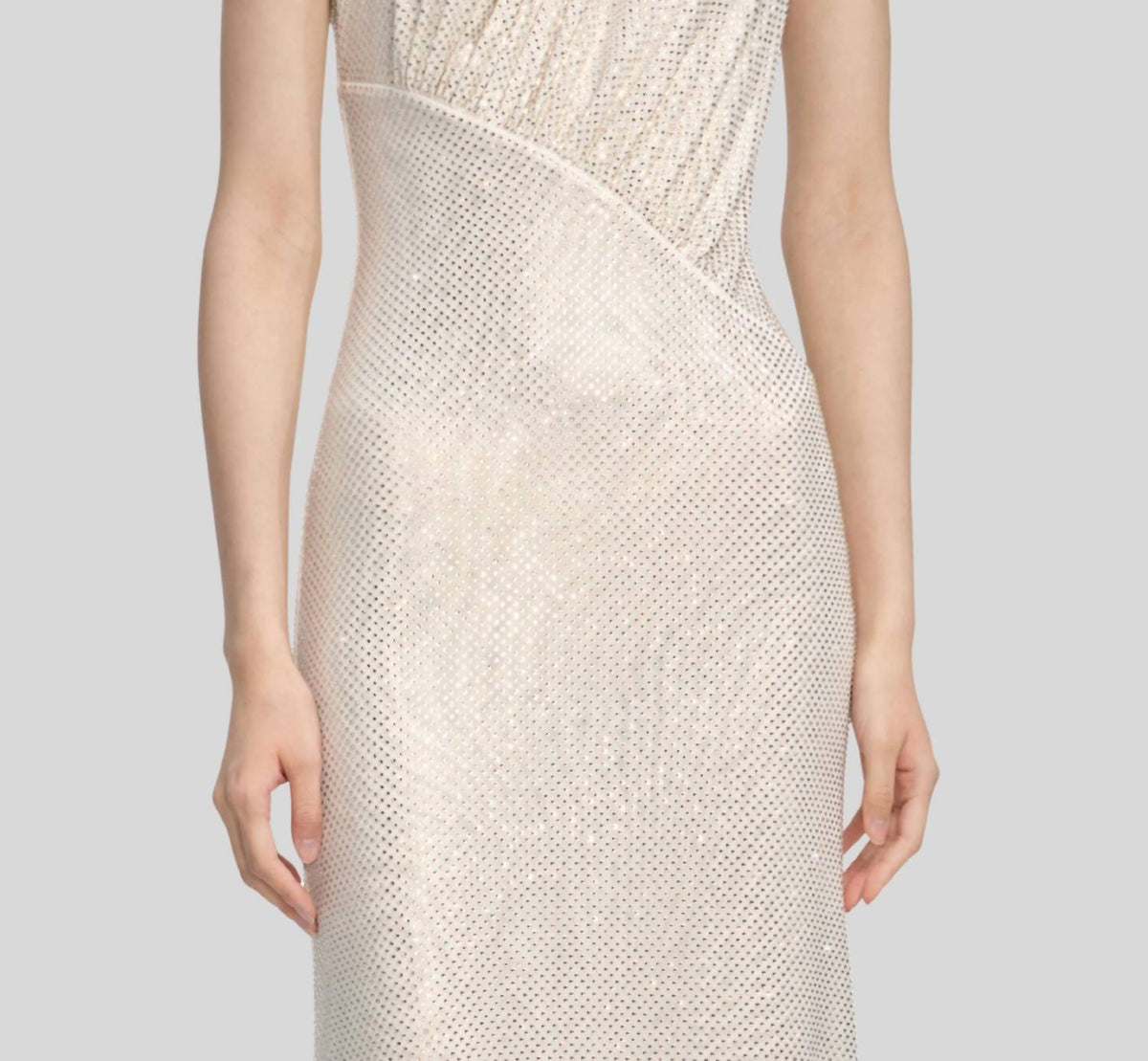 Self-Portrait - Rhinestone Cut Out Midi Dress