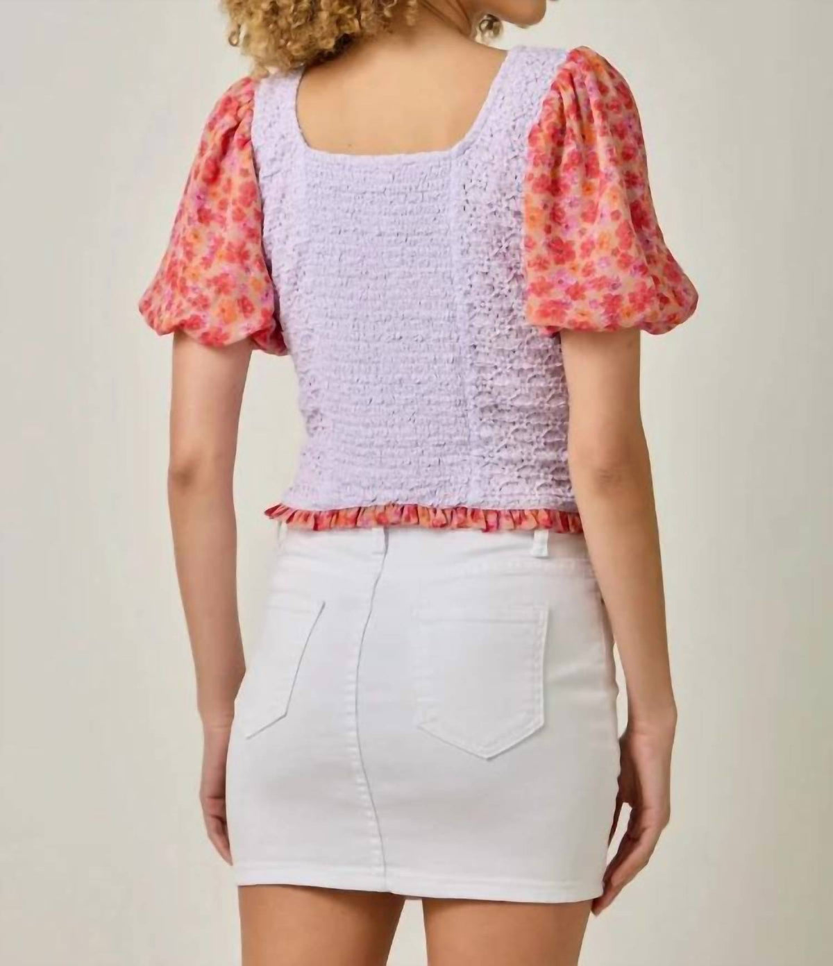 Mystree - Chiffon Sleeve Lace Top