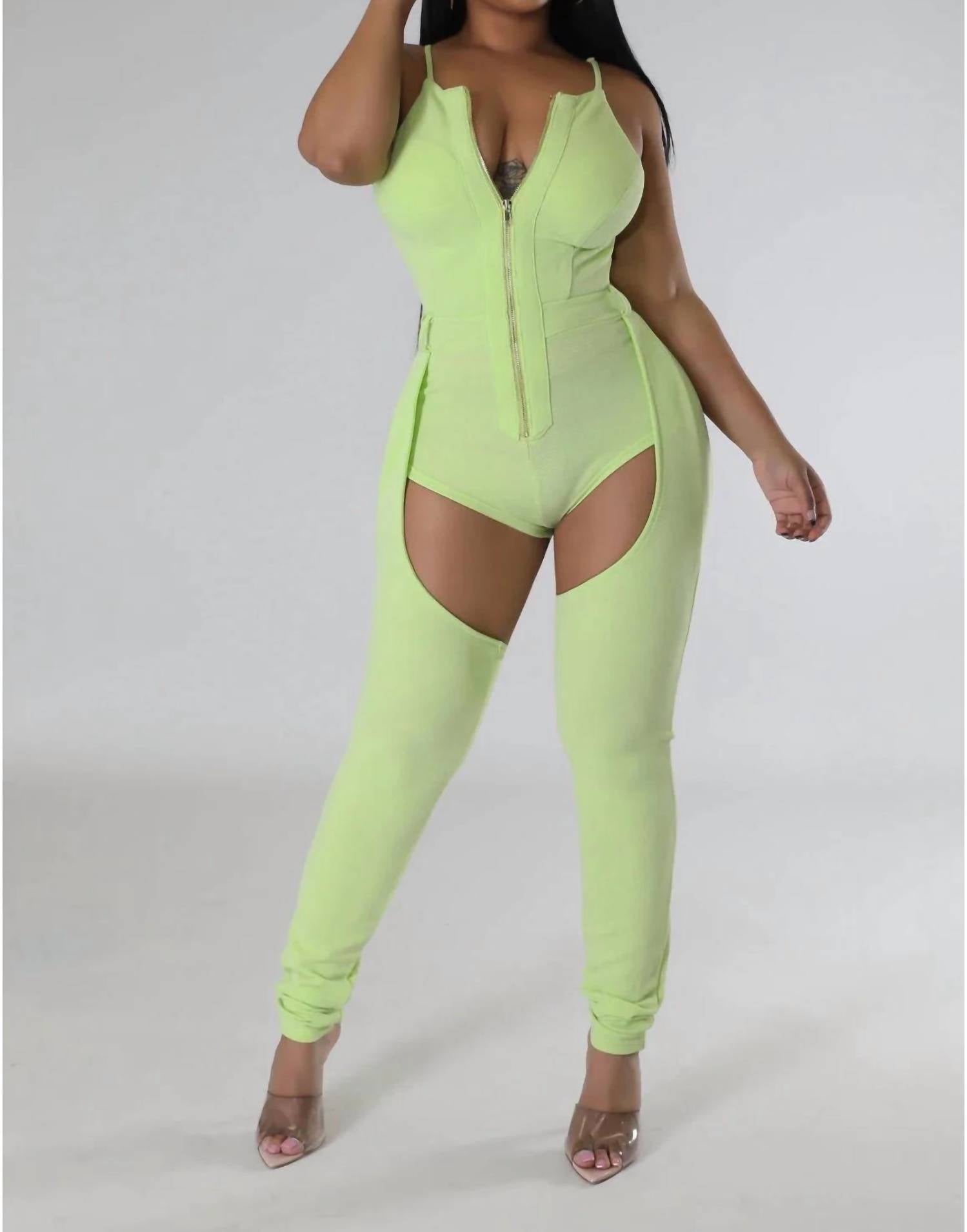 Good Time Usa - Motion - Back & Front Thigh Cut Out Jumpsuit