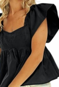 Bibi - Ruffle Sleeve Peplum Top