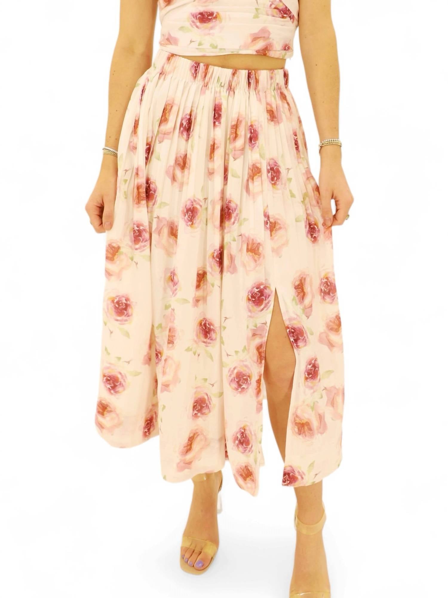 Lucy Paris - La Jolla Pleated Floral Skirt