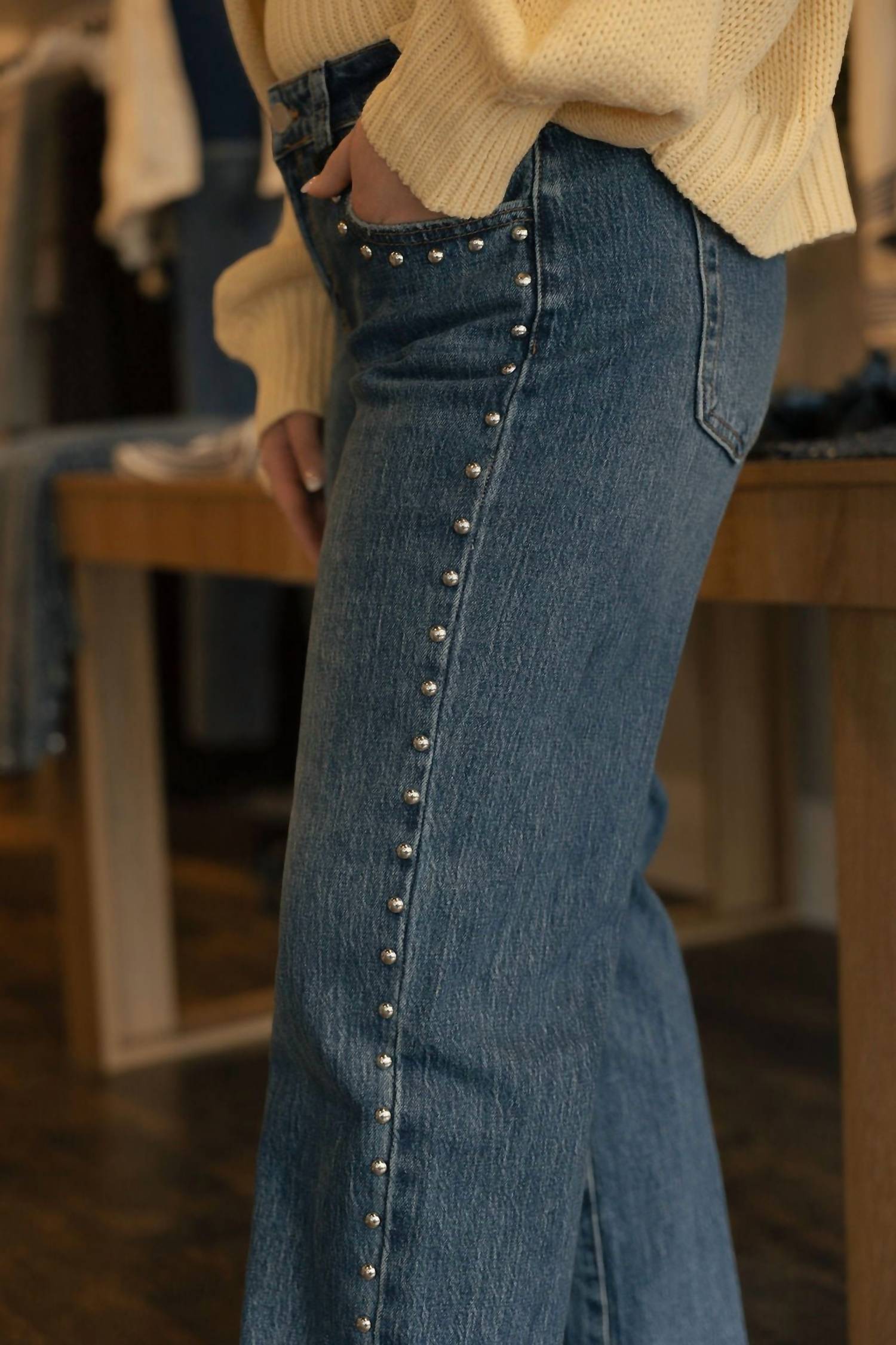 Jbd. - Low Rise Studded Baggy Jean