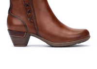 PIKOLINOS Women's Rotterdam Heeled Ankle Boots in cuero - women's shoe - detail view