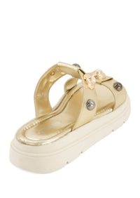 Andrea Women's Adorned With Decorative Studs Sandal in gold - women's sandal - detail view