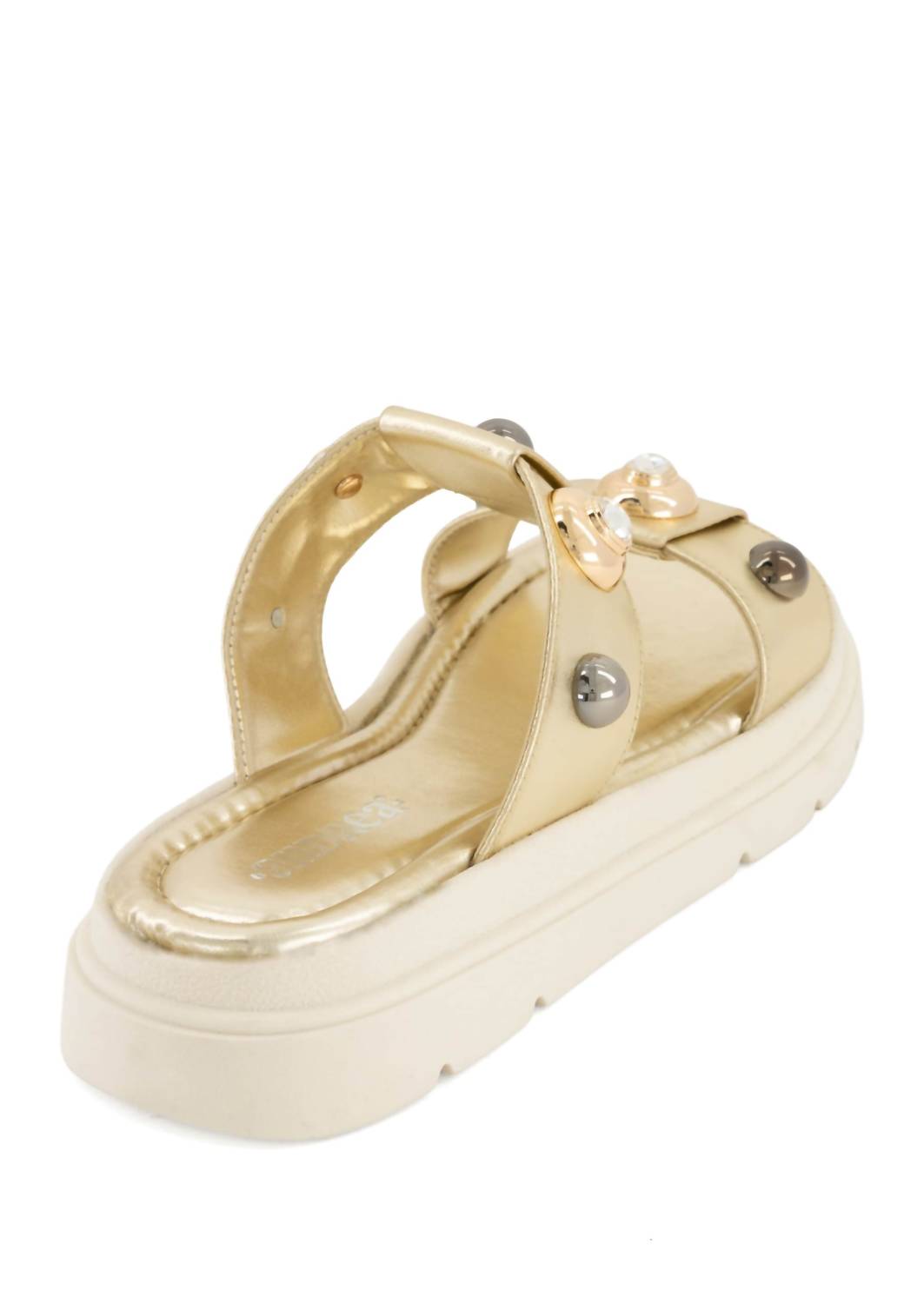 Andrea Women's Adorned With Decorative Studs Sandal in gold - women's sandal - detail view