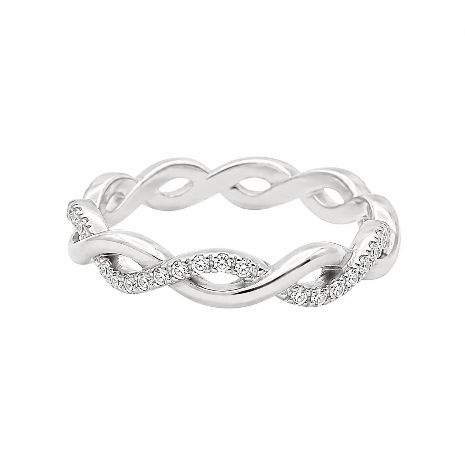 Allyanna Gifts - Women's Moissanite Pave Twisted Eternity Ring Band