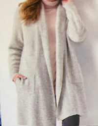 Charlie Paige Franki Super Soft Sweater Cardigan in grey - women's cardigan
