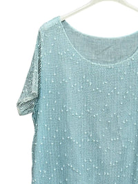 Oz - Women's Embelished Italian Short Sleeve Tee