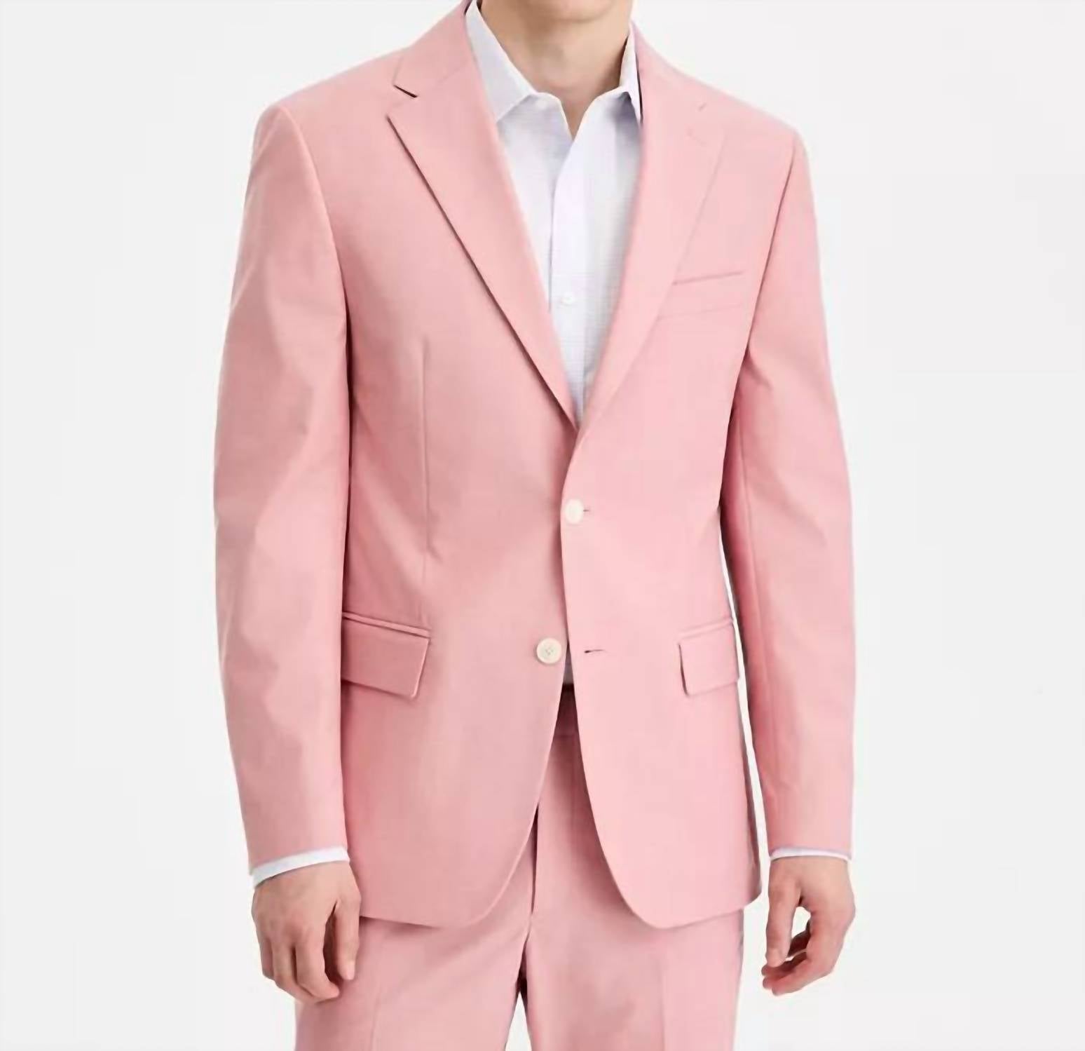 Tommy Hilfiger Men's Modern-fit Flex Stretch Chambray Suit Separates Jacket in pink - men's jacket