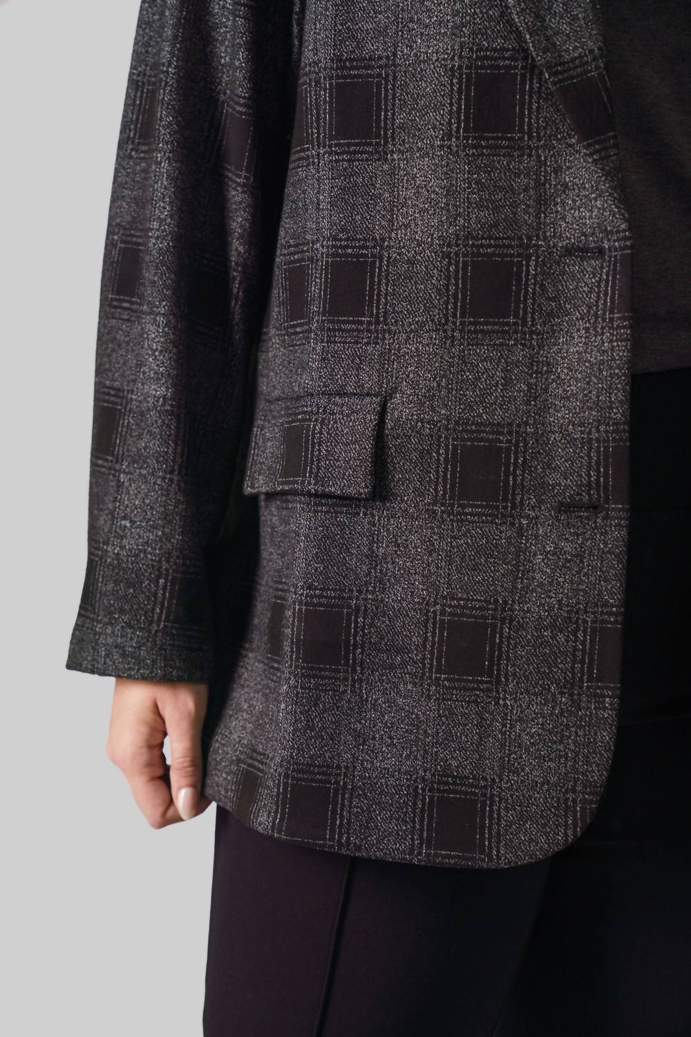 Capsule 121 - Buffalo Plaid Long Sleeve Jacket - Plus