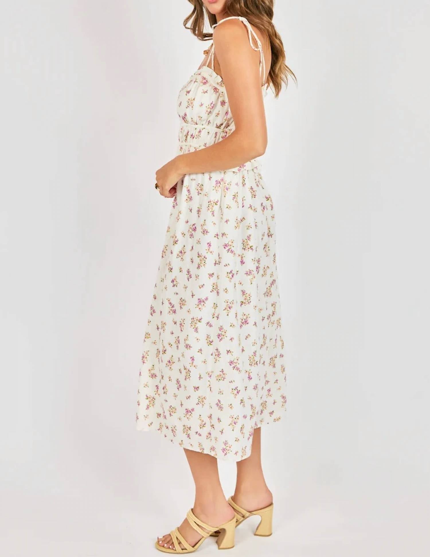 Sadie & Sage - Bouquet Sweetheart Midi Dress