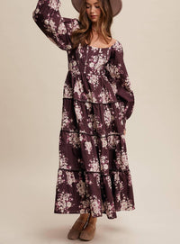 Listicle - Romantic Floral Tiered Maxi Dress