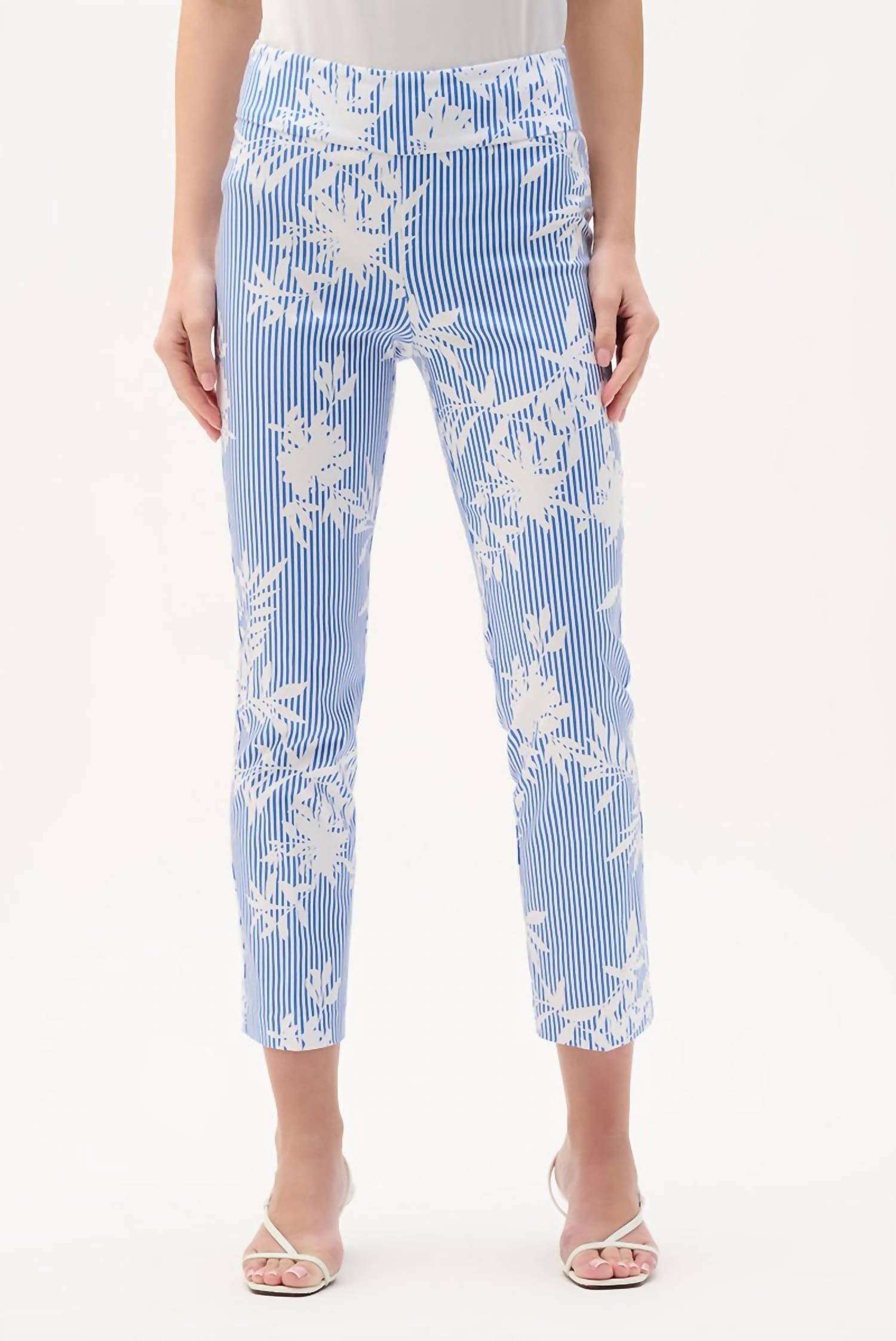 Joseph Ribkoff - Striped Floral Straight Leg Pant